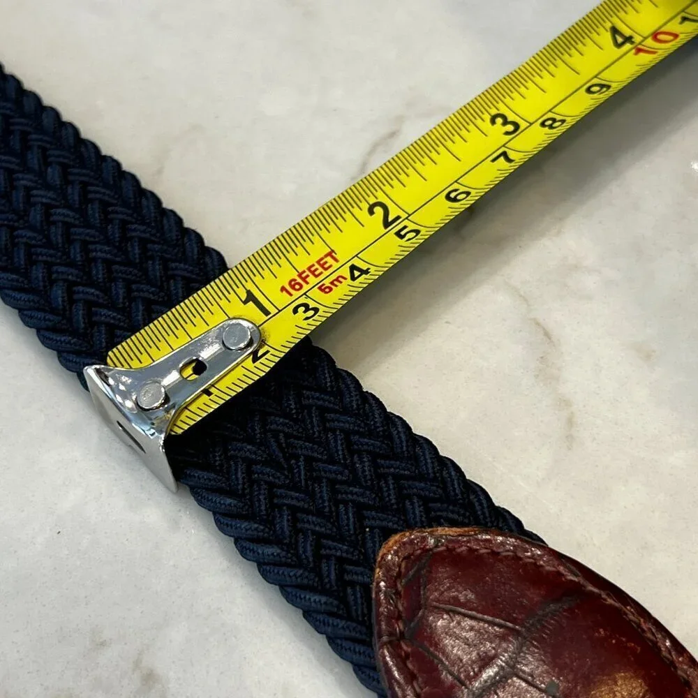 Crookhorn Surcingle Belt Sz 40 Stretch‎ Hand-Woven Brass hardware braided